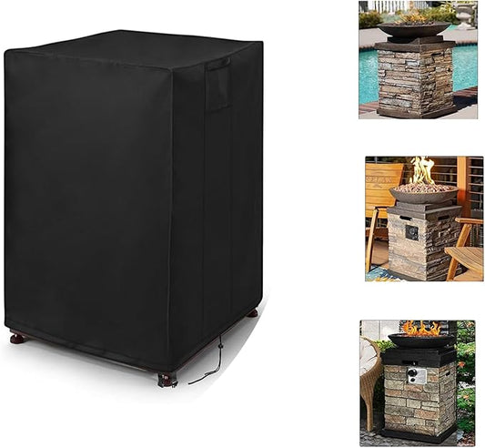 Square 22 Inch Fire Pit Cover, 22 Inch Gas Outdoor Firepit Cover, Patio Fireplace Cover Waterproof 600D - 22x 22 x 35inch