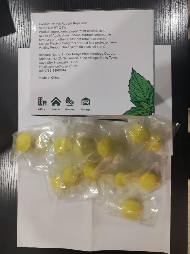 Mouse Rodent Repellent, 24 Pack Peppermint Oil for Mice Mouse Rats Squirrel Spider Pests Control Indoor & Outdoor Use, Natural Deterrent Replace Trap Poisoning Family & Pet Safe Yellow