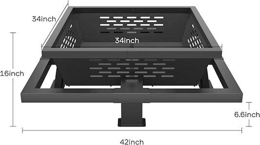 42 Inch Fire Pit for Outside, Outdoor Wood Burning Firepit with Poker, Heavy Duty Fire Pit for Camping, Backyard, Patio