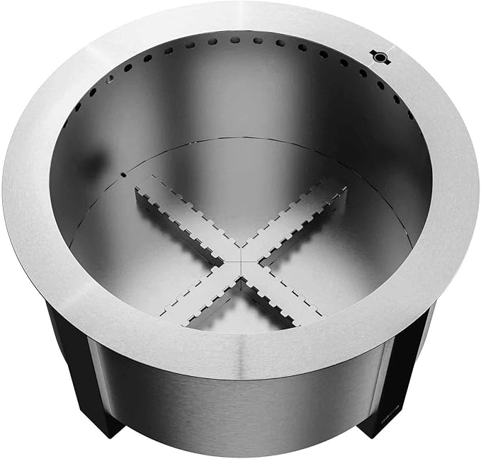 Breeo Smokeless Fire Pit (X Series 24, Stainless Steel) | 27.5 inch Smokeless Firepit for Outside | 62 Pounds | Ideal for Families, Gifts for Dad | Compatible with Wide Range of Breeo Accessories