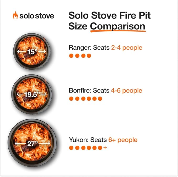 Solo Stove Bonfire with Stand | 19.5" Smokeless Fire Pit, Removable Ash Pan | Portable Stainless Steel Wood Burning Outdoor Fireplace, Ideal for 4–6 People, 21.75 lbs, Mulberry