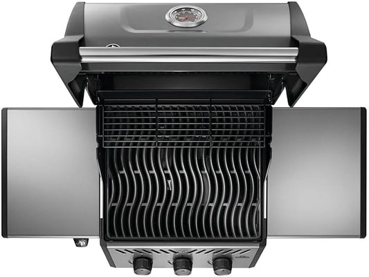 Napoleon Freestyle 365 Propane Gas Outdoor Grill, Graphite Grey – 3-Burner BBQ with Stainless Steel Cooking Grates