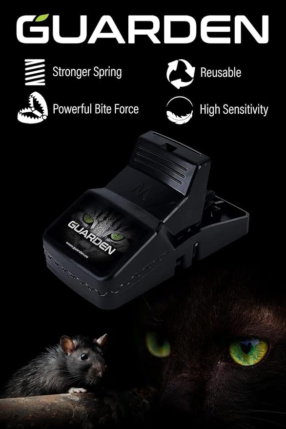 Rat Traps Indoor (2 Pack) Catch Rats, Mice, and Voles Fast with These Simple to Bait, Safe to Set, Non Electric Rat Trap for Home, Yard, and Barn