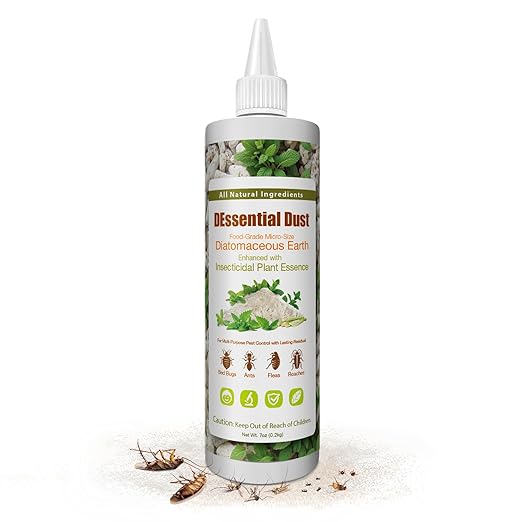 EcoVenger DEssential Dust, Kills Bed Bug, Roaches, Ants, Fleas, Crawling Insect Repellent, Food Grade Diatomaceous Earth Micro-Powder Triple Powered Peppermint/Lemongrass/Eucalyptus