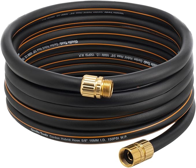 Giraffe Hybrid Garden Hose 5/8" x 25ft, Custom Length, NO Kink, Flexible, Leakproof Hose with Male to Female Fittings, 600 Burst PSI