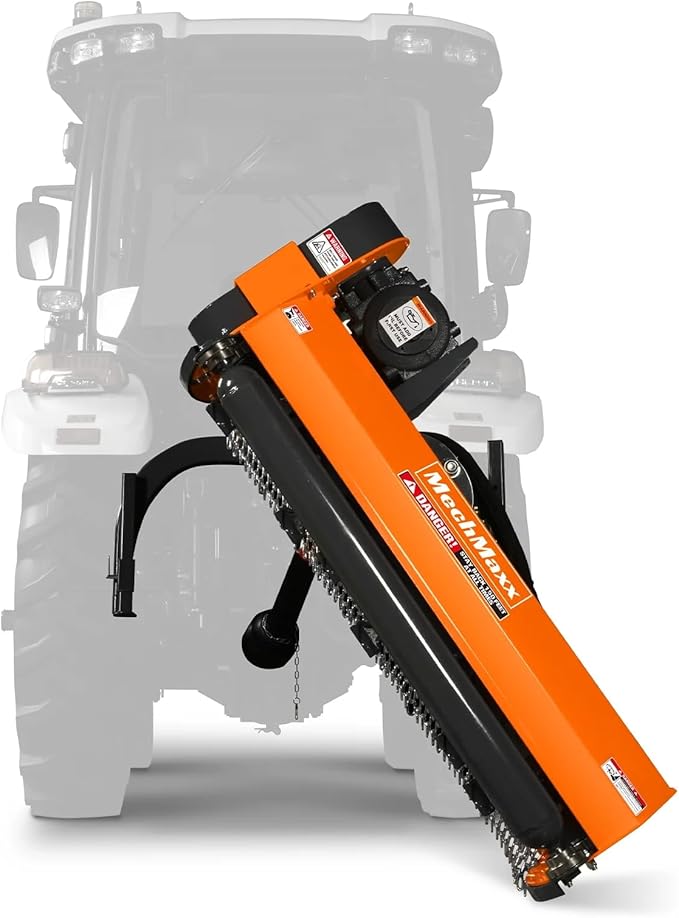 48" Inch PTO Drive 3 Point Hitch Offset Flail Ditch Bank Mower for 25-50HP Tractor, 69'' Offset Distance,60°/90° Rotation Angle, 20 Hammers, Model VAM48