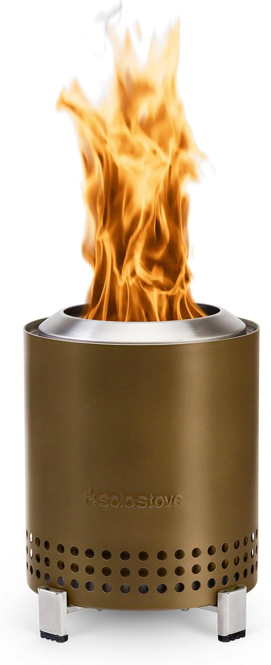 Solo Stove Mesa, 5.1 Inch Tabletop Fire Pit with Stand - Smokeless, Stainless Steel Fire Pit for Camping, Outdoor & Patio- Wood Burning or Pellet Fueled Portable Bonfire, 1.4lbs, Bronze