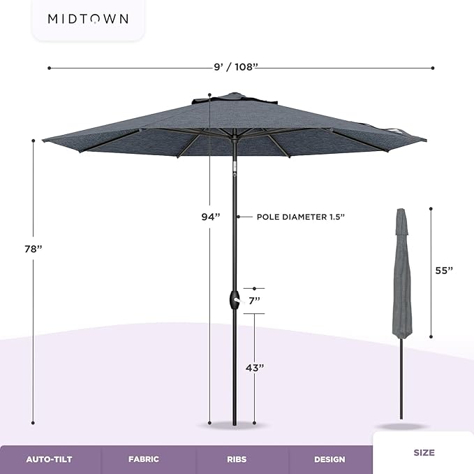 Midtown Umbrellas Patio Umbrella Color 336