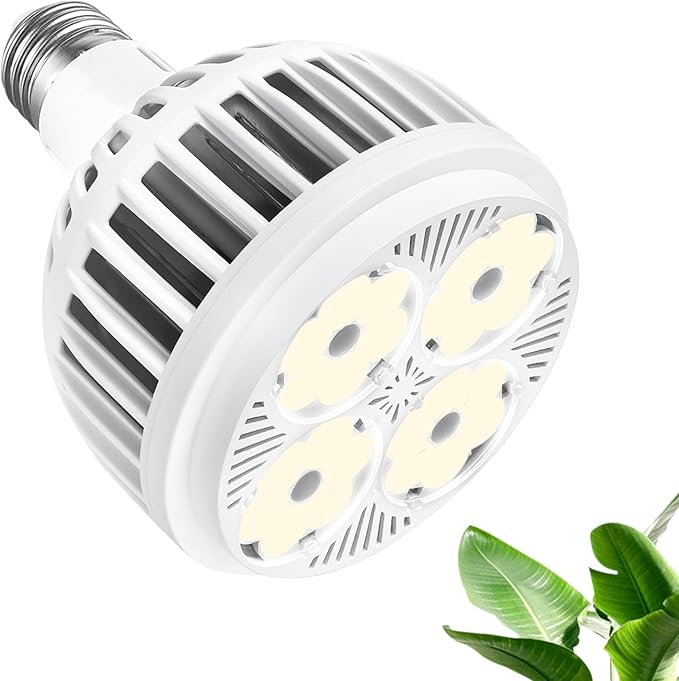 Grow Lights for Indoor Plants, Full Spectrum 4000K, 22W Plant Light Bulb with High PPFD, E27 Base, LED Energy Saving Grow Light Bulb for Seeding and Growing, 1 Pack