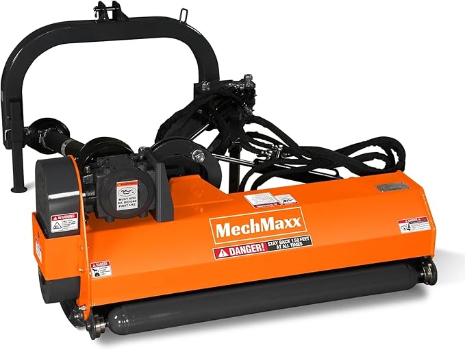 48" Inch PTO Drive 3 Point Hitch Offset Flail Ditch Bank Mower for 25-50HP Tractor, 69'' Offset Distance,60°/90° Rotation Angle, 20 Hammers, Model VAM48