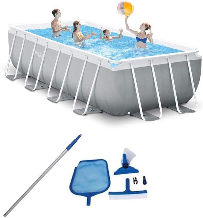 Intex 16ft x 3.5ft Above Ground Rectangular Frame Swimming Pool Set & Skimmer