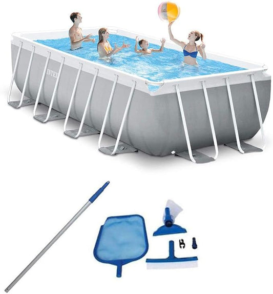 Intex 16ft x 3.5ft Above Ground Rectangular Frame Swimming Pool Set & Skimmer