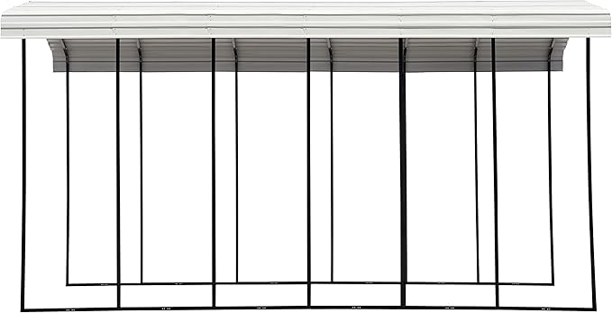 Arrow Carports Galvanized Steel Carport, RV Metal Carport Kit, 14' x 29' x 14', Eggshell