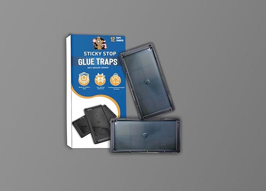 Glue Traps Indoor for Home, 12 Pack, Bulk Glue Traps for Rats, Mice, Snakes and Lizards, Non-Toxic, Adhesive Plastic Trays, Insect, & Spider, Pet Safe Pest Control