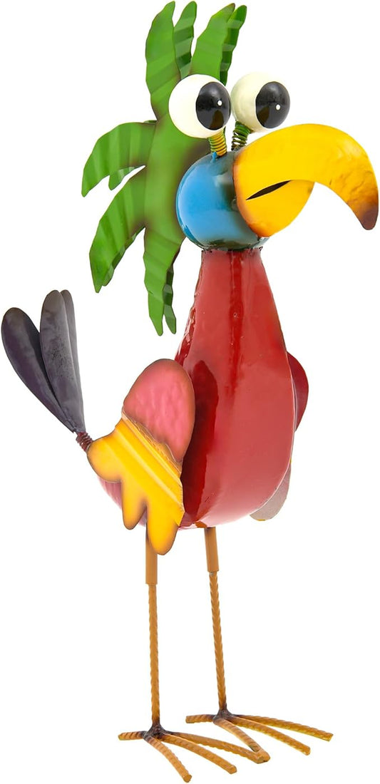 Ultym 19.8" Metal Monster Bird Yard Decor - Handmade Lovely Bird Sculptures with Stable Ground Stakes, Backyard Decoration, Metal Garden Art
