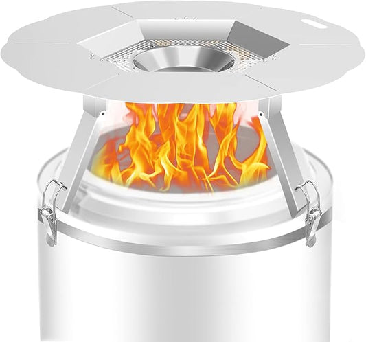 Dirza Heat Deflector Compatible with Solo Stove Ranger and Other 15" Fire Pit -Foldable Legs for Space-Saving Storage,Locking Ring Prevents Dropping,Accessories for Fire Pit, 304 Stainless Steel