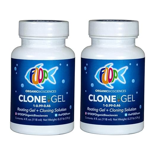 FOOP Clone Gel - Two Products in One: Rooting Gel + Cloning Solution - Get Big Fat White Fuzzy Roots Faster and Make Cloning Simple | Works Great in All Cloning Media (4oz, 2 Pack)