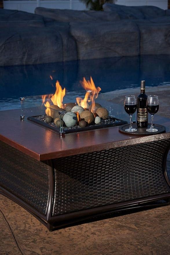 41.5" X 41.5" x 6” Square Glass Flame Guard