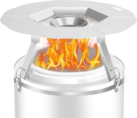 Dirza Heat Deflector Compatible with Solo Stove Yukon and Other 27" Fire Pit -Foldable Legs for Space-Saving Storage,Locking Ring Prevents Dropping,Accessories for Fire Pit, 304 Stainless Steel