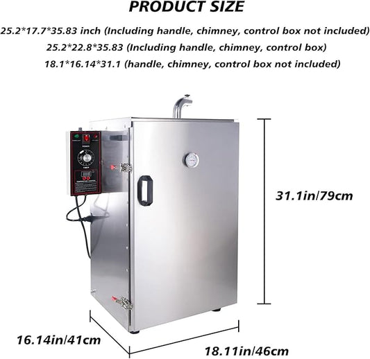 HAKKA Upgraded Commercial Vertical Electric Smoke oven for BBQ Grill Smoker Outdoor Indoor Home Cooking Pastrami, Sausage, Bacon, Smoked Chicken, Smoked Pork (DSH-S20B)