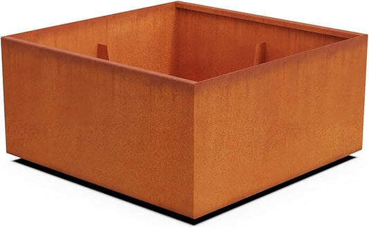 PLANTERCRAFT Corten Steel Planter Square Cube Metal Garden Box Heavy Duty | Made in USA | Fully Assembled | Commercial Residental Outdoor