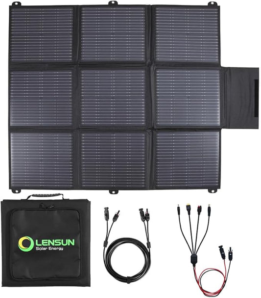 LensunSolar 200W 36V Portable Solar Panel Blanket with Standard Connectors for Solar Generator Power Station, Lightweight Ultra-Thin only 5.2 kgs/11.4 lbs