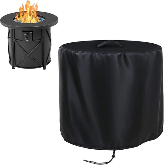 POMER Fire Pit Cover,30inch Round Fire Pit Cover for BALI OUTDOORS Gas Firepit Table Waterproof Propane Gas Fire Pit Column Cover - 30" D x 25" H