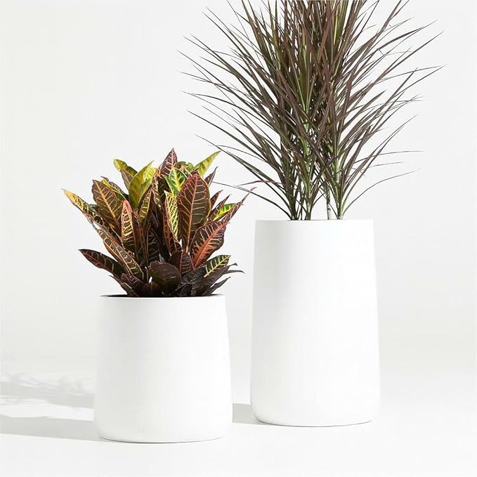 14.7" H x 14.7" D Tall Conico Fiberstone Planter - Christmas Tree Planter for Indoor and Outdoor Use, 5 Year Guarantee, Included Extra Coco Mats (White, 23.1" Pot Opening)