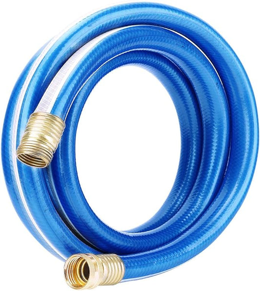 Short Leader Blue Garden Hose 3/4 in. x 15 ft.-Kink Free, Leakproof, Flexible -Heavy Duty Durable Lightweight Water Pipe for Commercial Use, Lawn Care & Equipment Connection - Male to Female Fittings
