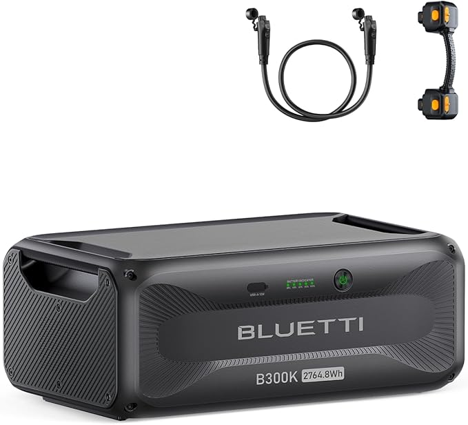 BLUETTI B300K with P090D-P150D, 2764.8Wh LiFePO4 Battery Pack for Portable Power Station Apex 300/AC500, Extra Battery for Home, Emergency, Road Trip