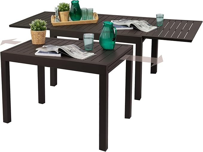 Kozyard 7 Piece Outdoor Patio Dining Set for 6 Person, Coolmen Patio Dining Table 6 Pack Dining Chair with Gray Frame for Backyard, Porch, Deck, Garden (Gray)