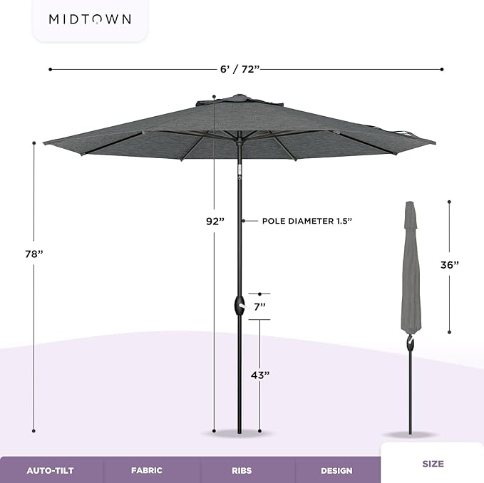 Midtown Umbrellas Patio Umbrella Color 129