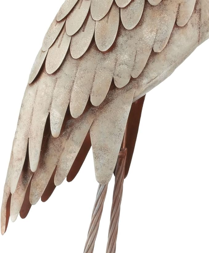 Regal Art & Gift Metal Egret Statue – Coastal Heron Garden Sculpture, Elegant Bird Decor for Lawn, Patio, or Beach House Yard – Sturdy Outdoor Standing Crane Ornament, 16.5""L x 8.25""W x 34.25""H