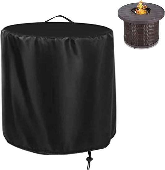 Fire Pit Cover,32in Round Propane Firepit Covers for Best Choice,Outside Gas Propane Fire Pit Table Covers Round Fire Pit Column-32 x 25inch