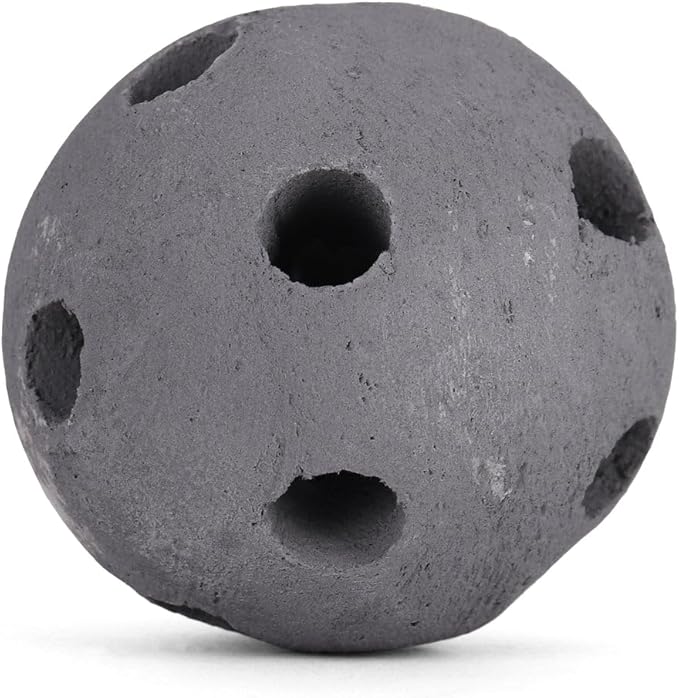 Ceramic Fire Balls - Hollow 3" Lava Rock for Fire Pits - Propane & Gas Fire Pits and Fireplace - Ceramic Spheres for Outdoor and Indoor Use - Natural Lava Stones (30 Pack, Grey)