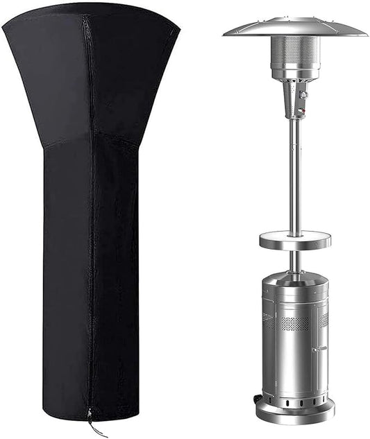 420D Patio Heater Cover, Waterproof with Zipper, Outdoor Propane Heater Cover for Any Season, Large Size: 89'H x 33'Dx19'B (Black)