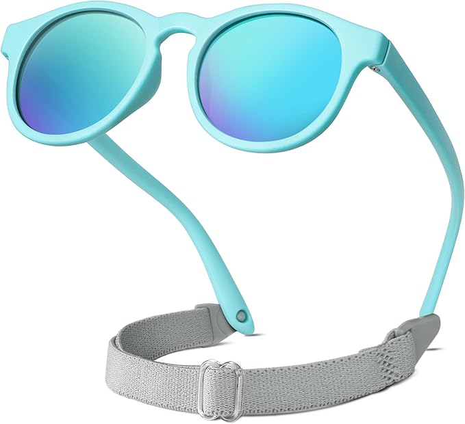 RIVBOS Baby Sunglasses Boys&Girls with Strap UV400 Polarized Flexible for Toddler,Infant and Newborn(0-24month) RBK0231