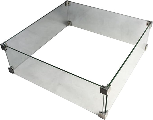All Fire Table Pit Wind Screens and Stainless Steel Buner Lid from ELEMENTI | ELEMENTI Plus and MODENO (Wind Screens, Square 22" WS - 004)
