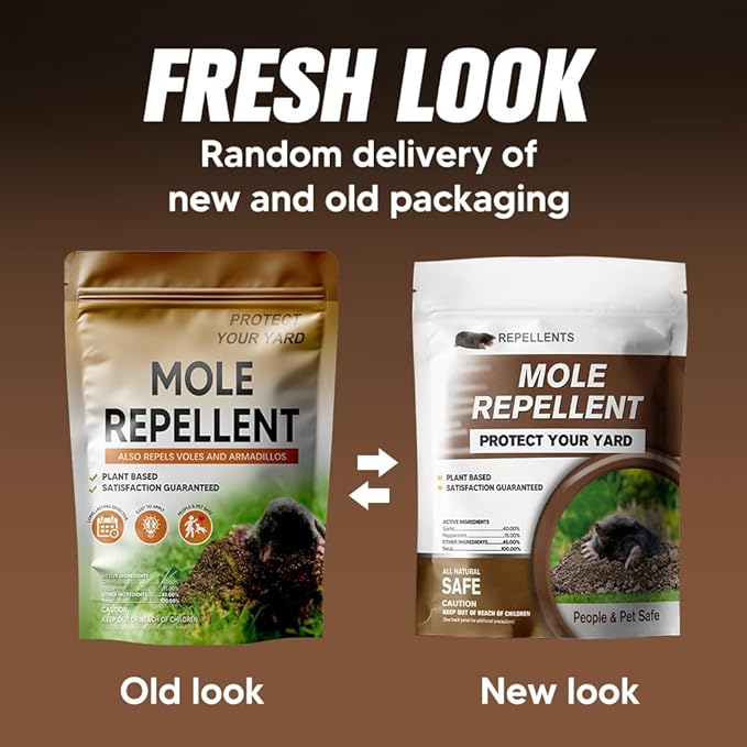 Mole Repellent for Lawns, Gopher Repellent Outdoor, Moles Control, Vole Repellant Groundhog Repellant for Your Lawn and Garden (1.5 Ounce (Pack of 8))