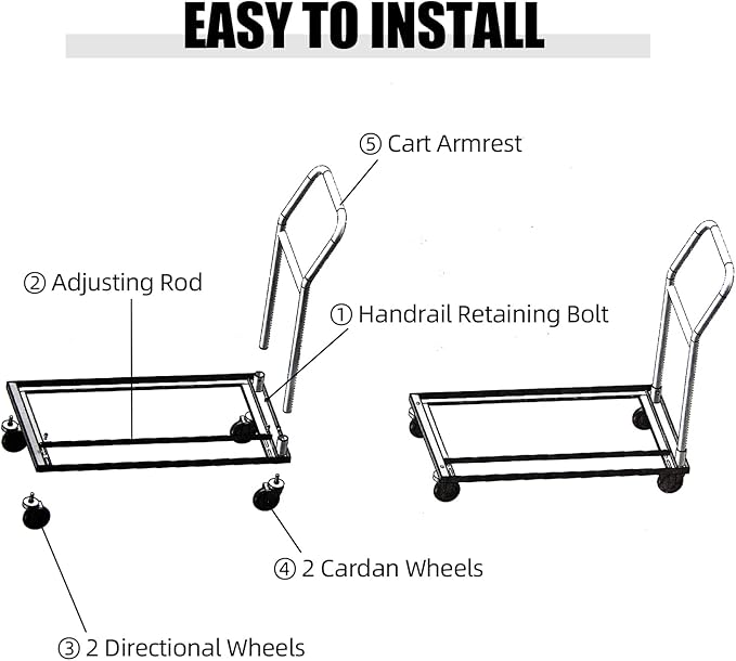 Folding Chairs Dolly, 2 Swivel Casters with Brakes, L-Shaped Steel Storage Cart Commercial & Home Kitchen Folding Chair Racks