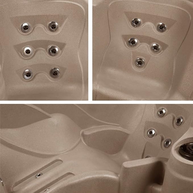 AquaLife Ariana™ 7-Person 30-Jet Non-Lounger Hot Tub with LED Lighting, Insulated Cover, Built-in Ice Bucket, Stainless Steel Heater and Ozonator