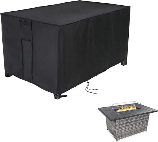 Rectangular Fire Pit Cover for Best Choice Products 52 inch Gas Fire Pit Table,Outdoor Waterproof Propane Firepit Table Cover - 52 X 34 X 25 Inch
