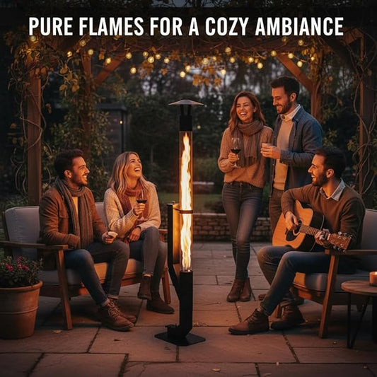 yoyomax Wood Pellet Patio Heater,Outdoor Pellet Heater,Portable Wood Pellet Fire Pit with Ash Tray Patio Rocket Stove for Backyard Camping Garden Balcony