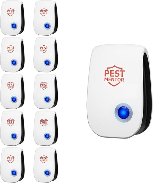 Ultrasonic Pest Repellent 10 Packs, Plug-in Ultrasonic Pest Repellent Indoor, Effectively Repel Mosquitoes Flies Mice Cockroaches Insects Spiders, Family Friendly Pest Control for Home Office Kitchen