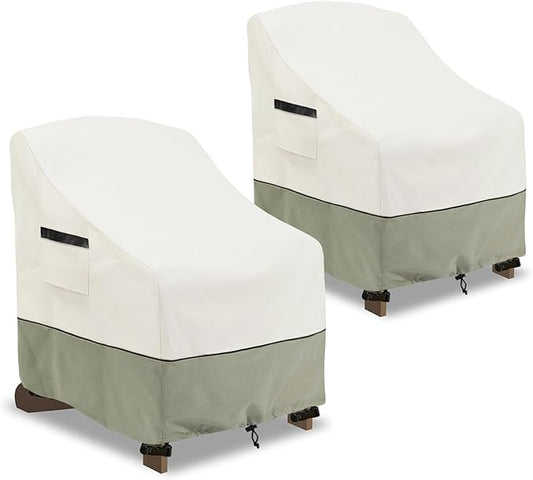Patio Adirondack Chair Cover 2 Pack,Waterproof Heavy Duty Outdoor Chair Covers,Patio Adirondack Chair Cover for Outdoor Chair(28 W x 33 D x 36 H inches),Beige