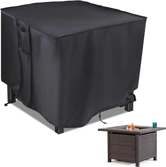 Saking Fire Pit Cover, 38 inch Square Fire Table Covers for Patio Gas Propane Firepit, Waterproof Outdoor Table Cover - 38"L x 38"W x 28"H