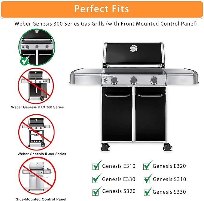 Grill Replacement Parts for Weber Genesis 300 Series 17.5" Flavorizer Bars Heat Deflector Burner Tube Set Kit for Weber E310 E320 E330 EP310 EP320 EP/CEP330 S310, Weber Grill Parts 7621 65505 7622