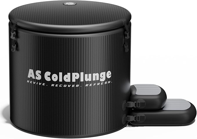 AS ColdPlunge XL Ice Bath Tub for Cold Plunge, 120 Gal Ice Plunge Tub with Insulated Lid, Step Stool, Portable Inflatable Ice Pod Plunge Barrel, Easy Chiller Connection, Cold Therapy Indoor Outdoor