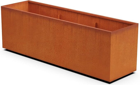 Plantercraft Large Rectangular Planters for Outdoor Plants | 72 Inch Corten Steel Planter & Extra Large Outdoor Planter Box | Metal Raised Garden Bed for Patios, Privacy Screens & Modern Landscapes