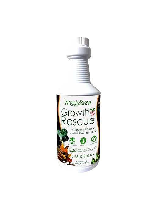 Organic Liquid Fertilizer Concentrate from Worm Castings. Non-toxic, All-Purpose, Plant Food for Gardens, Vegetables, Fruits, Houseplants, Seed Starters, and Ornamentals. (16 Fluid Ounces)